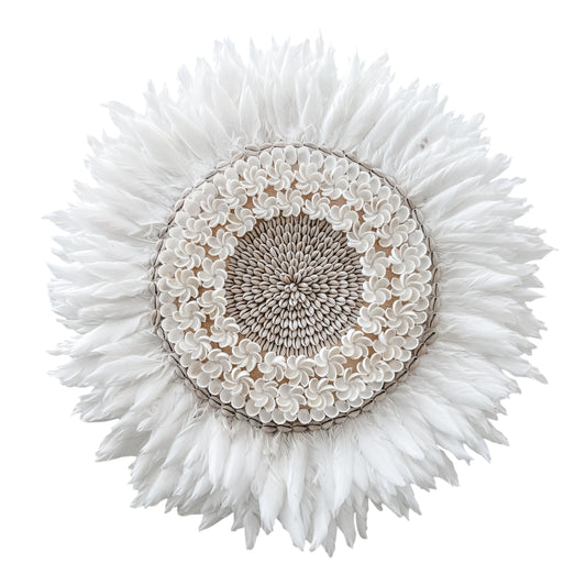 White Shell & Feather Juju Wall Hanging
