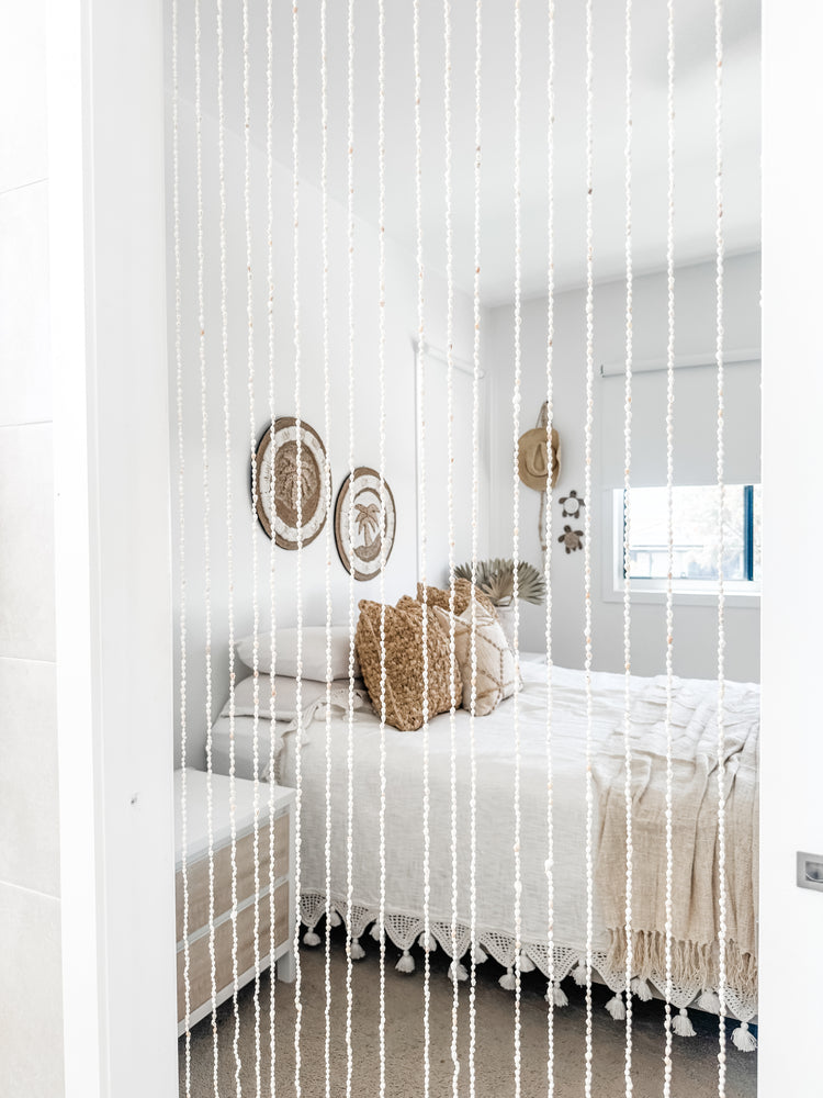 Handmade Seashell Door Curtain | Coastal Boho Room Divider | 100x200cm