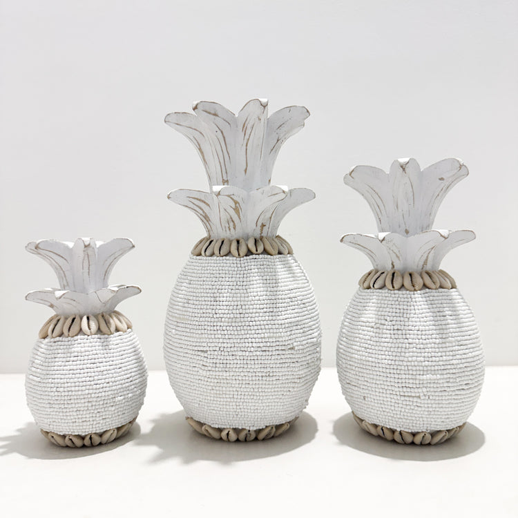 Coastal Beaded Pineapple – White