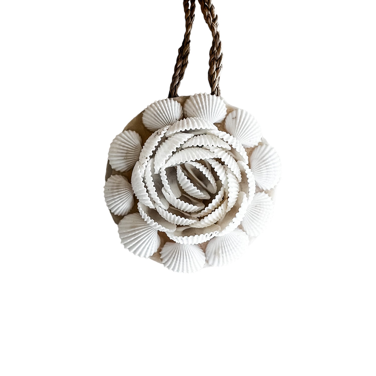 Shell Rope Decor Hanging Shell Ornaments on Seagrass Rope | 6 Assorted Styles
