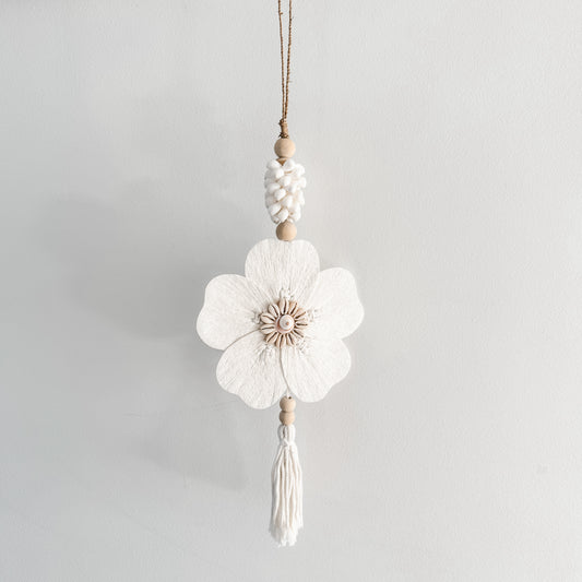 Flower & White Shell Tassel