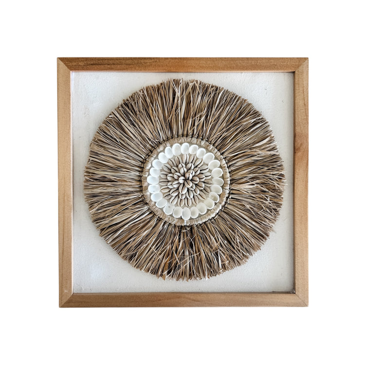 Raffia & Shell Sunburst Wall Art