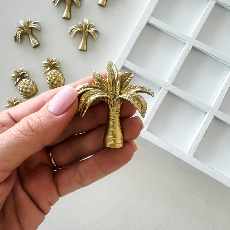 Tropical Gold Palm & Pineapple Tic Tac Toe Game