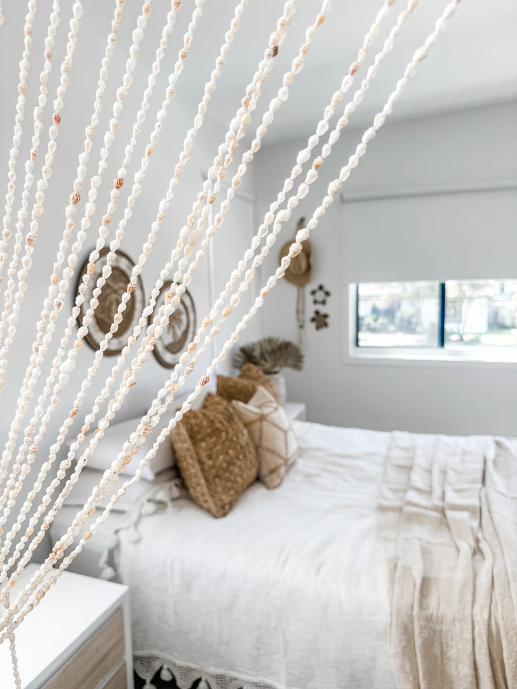 Handmade Seashell Door Curtain | Coastal Boho Room Divider | 100x200cm