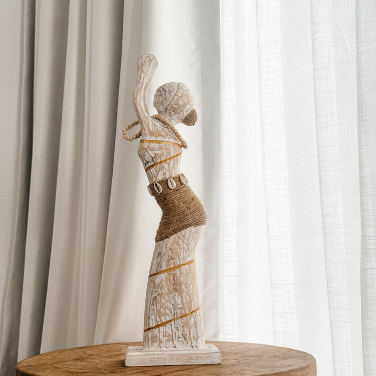 Coastal Island Tribal Lady Statue – Shell Belt