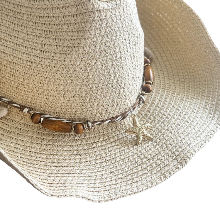Coastal Cowgirl Hat | Natural with Starfish Charm