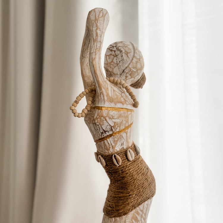 Coastal Island Tribal Lady Statue – Shell Belt