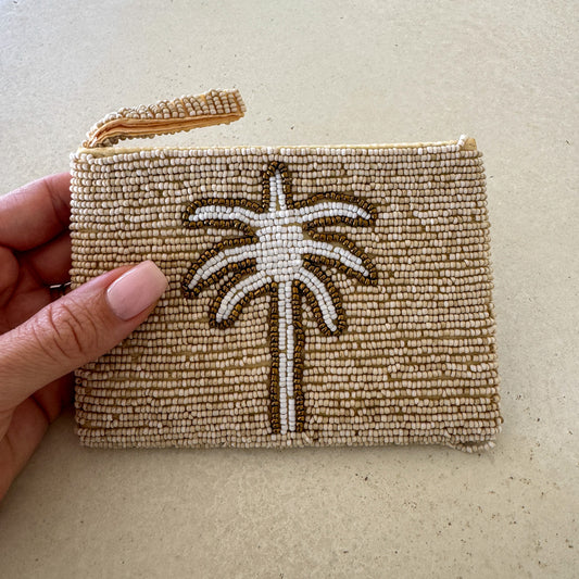 Palm Tree Beaded Coin Purse