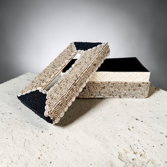 Maya Beaded & Cowrie Tissue Box Cover