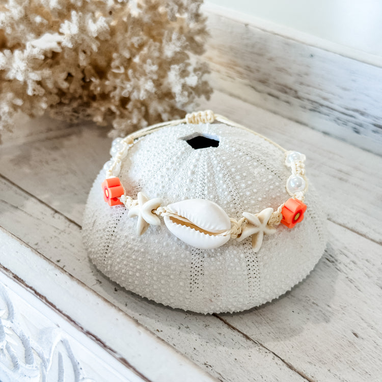Coastal Bloom Shell Anklet Bracelet