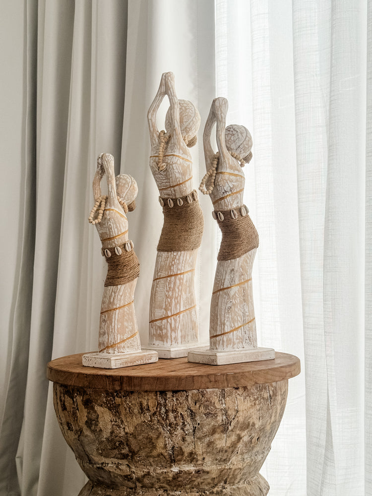 Coastal Island Tribal Lady Statue – Shell Belt