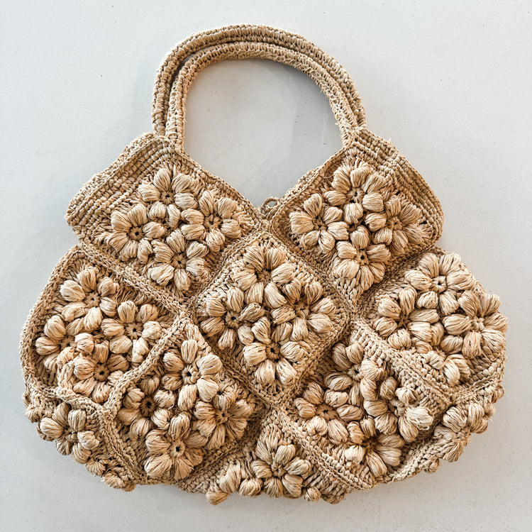 Amalfi Raffia Floral Bag