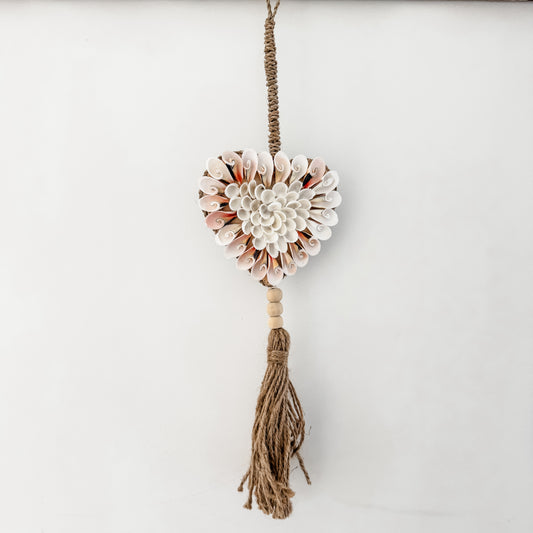 Shell Heart Tassel Hanging – Blush