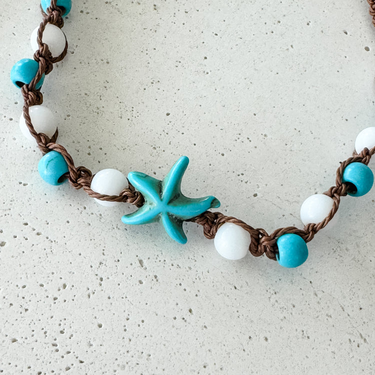 Coastal Starfish Adjustable Anklet Bracelet