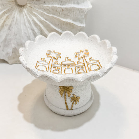 Palm Cove Scallop Pedestal Bowl