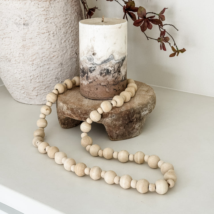 Natural Timber Bead Necklace