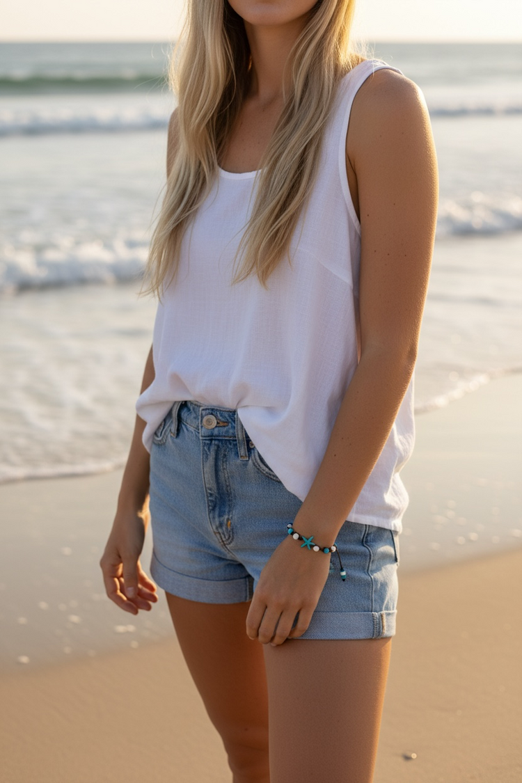 Coastal Starfish Adjustable Anklet Bracelet