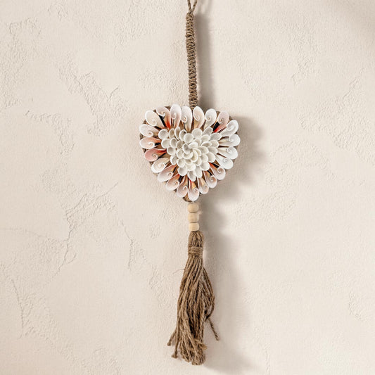 Shell Heart Tassel Hanging – Blush