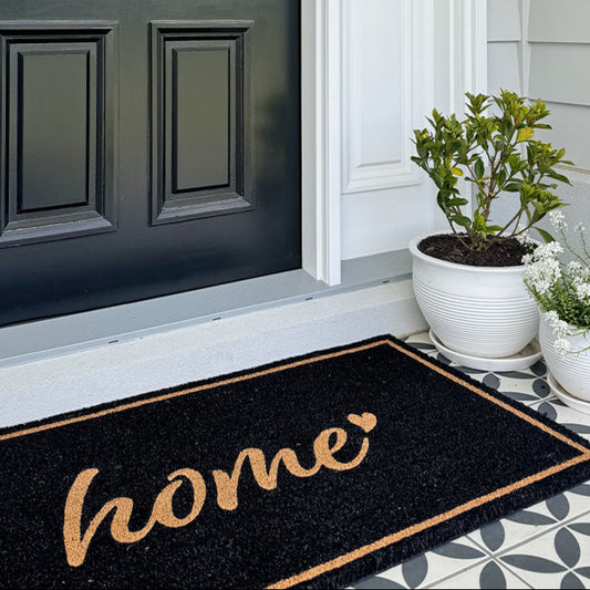 Home is Where the Heart is Black Natural Printed