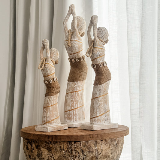 Coastal Island Tribal Lady Statue – Shell Belt