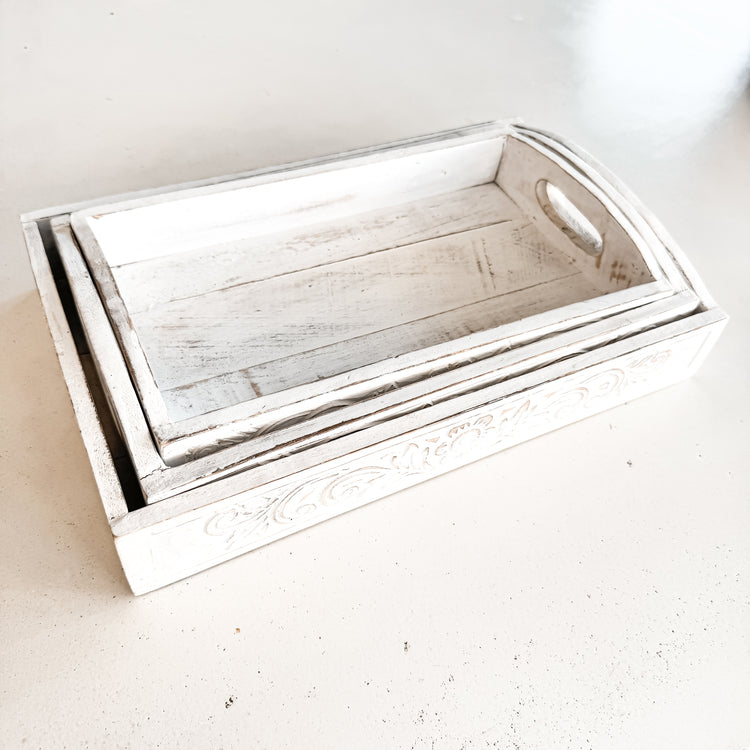 Amalfi Carved Timber Tray