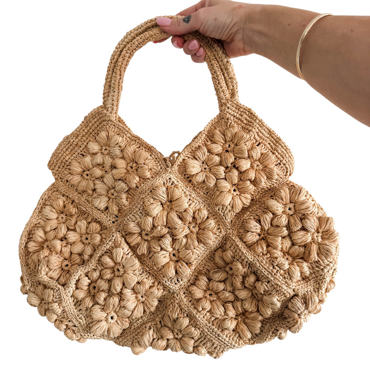 Amalfi Raffia Floral Bag