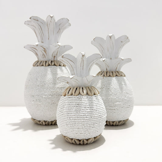 Coastal Beaded Pineapple – White