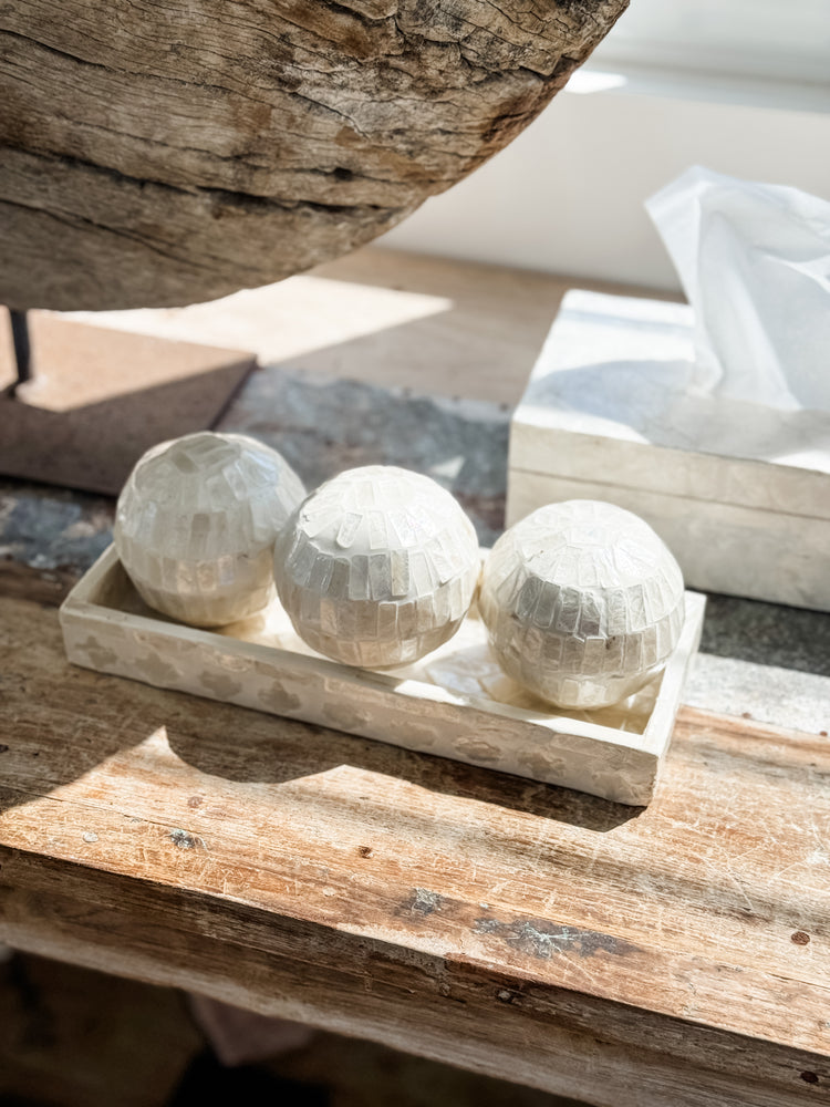 Shiloh Inlay Deco Ball – 8 cm Ivory