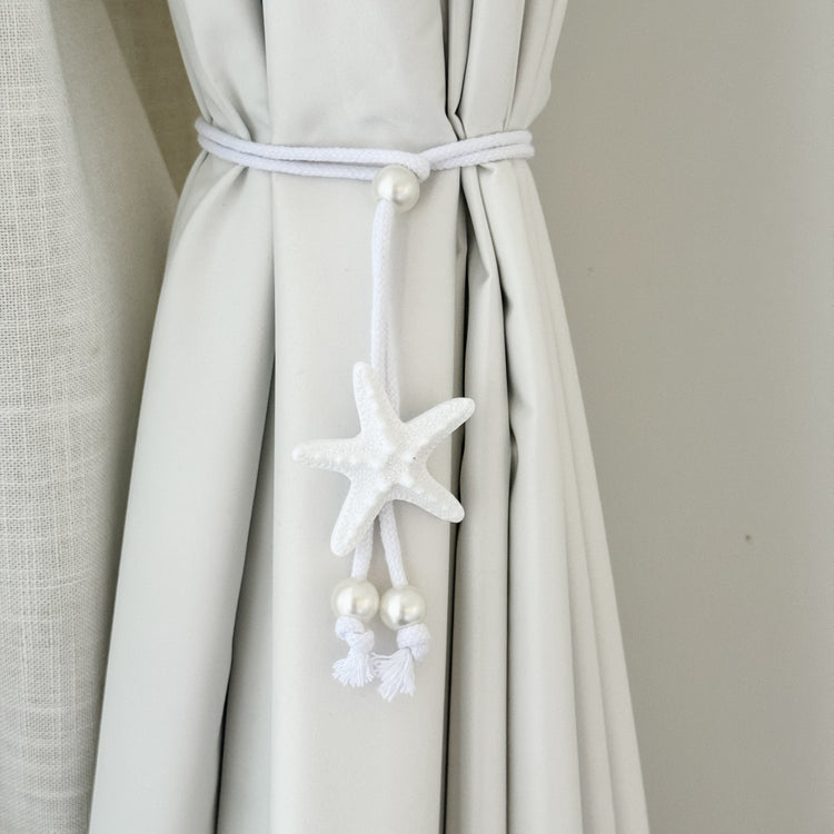 Coastal Starfish Pearl Curtain Tieback
