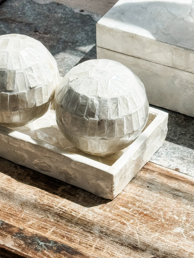 Shiloh Inlay Deco Ball – 10 cm Ivory