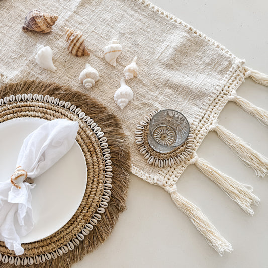 Salt Bed Runner | Table Runner | Tassel | 40x190cm Preorder