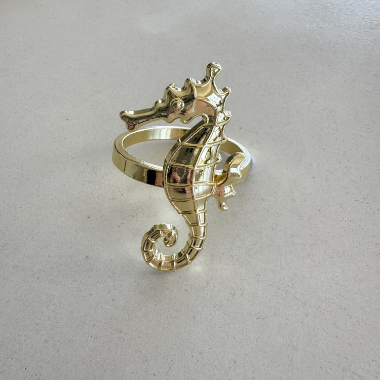 Golden Ocean Napkin Ring Set – 6 Piece