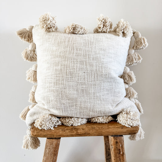 Maklak Tassel Cushion Cover – Natural | 45x45cm