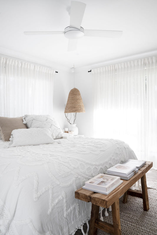 Halayah Throw – Ivory Chenille Tufted Luxe