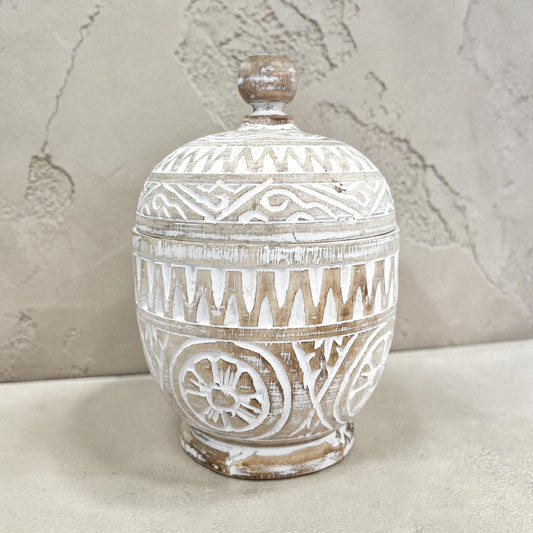 Solstice Lidded Pot | White Wash