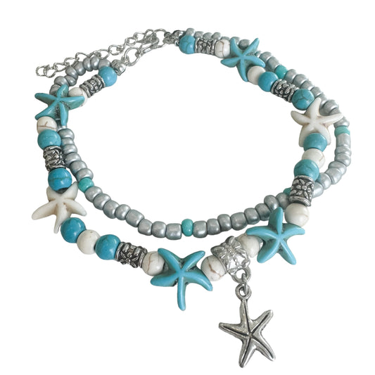 Beaded Starfish Anklet | Willow & the Waves Collection