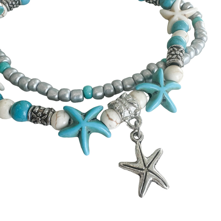 Beaded Starfish Anklet | Willow & the Waves Collection