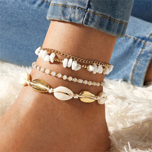 Bohemian Sea Stone Anklet/Bracelet Set | Willow & the Waves Collection