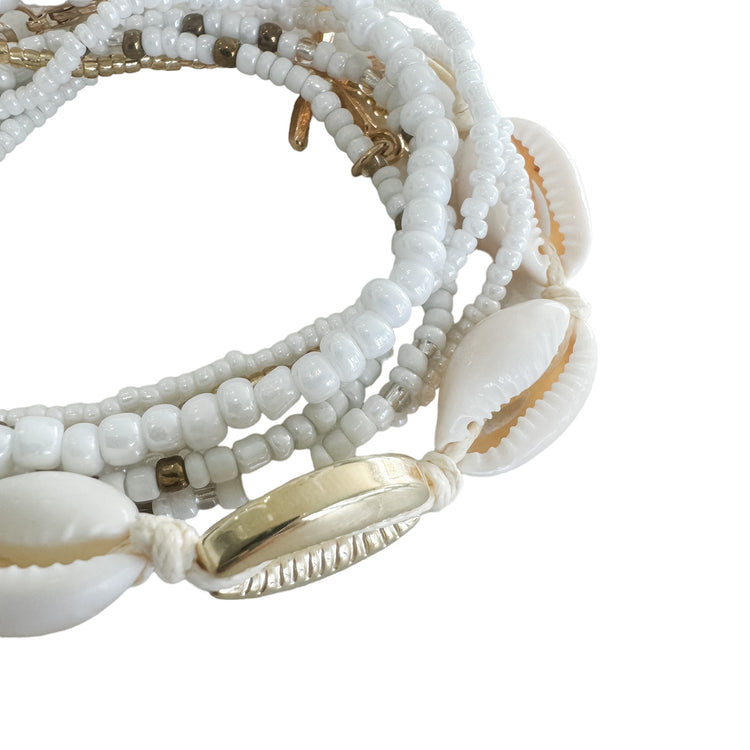 Bohemian Cowrie Rice Bead Bracelet Set | Willow & the Waves Collection