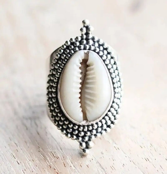 Cowrie Shield Shell Ring | Silver | Willow & the Waves Collection