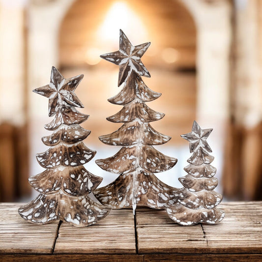 Driftwood Snow Christmas Tree Trio – Limited Edition