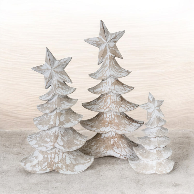 Whitewash Christmas Tree Trio – Limited Edition