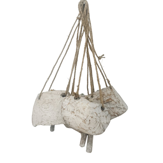 Vintage Wooden Cow Bell | Whitewash