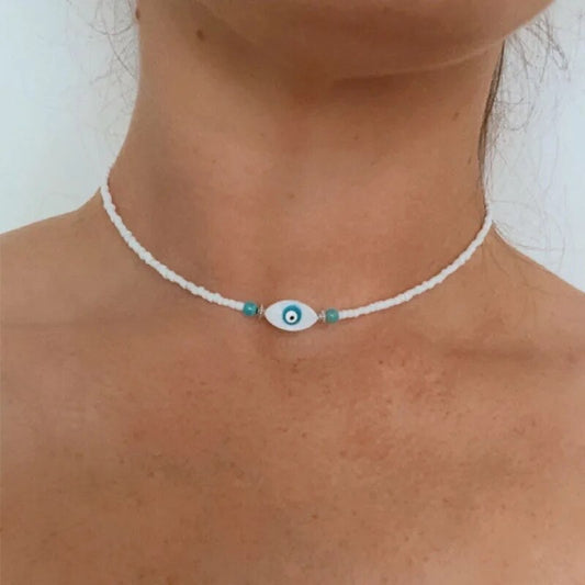 Lucky Evil Eye Necklace | Willow & the Waves Collection