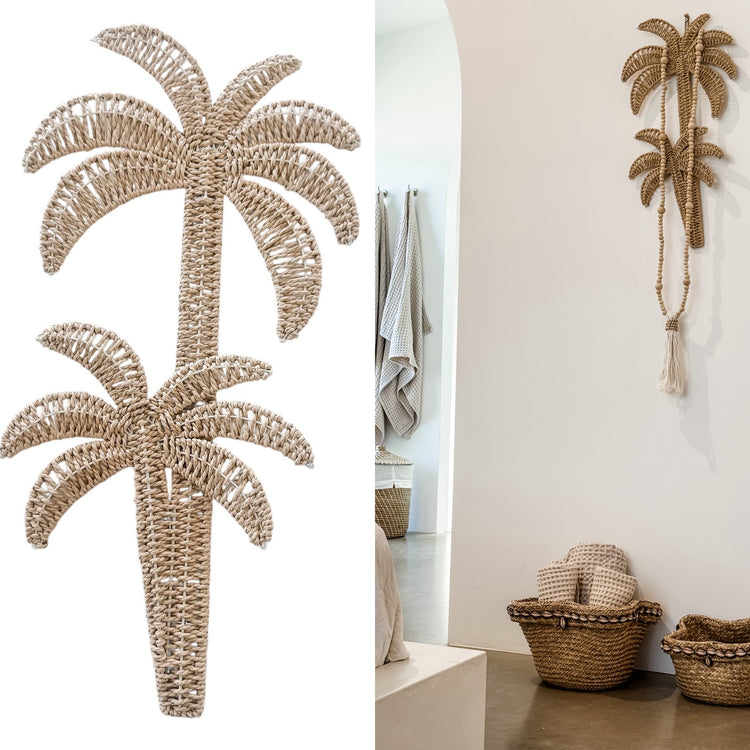 Rattan Palm Tree Wall Hanging | 66x33cm