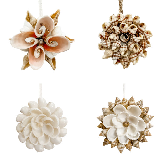 Hanging Shell Ornaments on string | 4 Assorted Styles