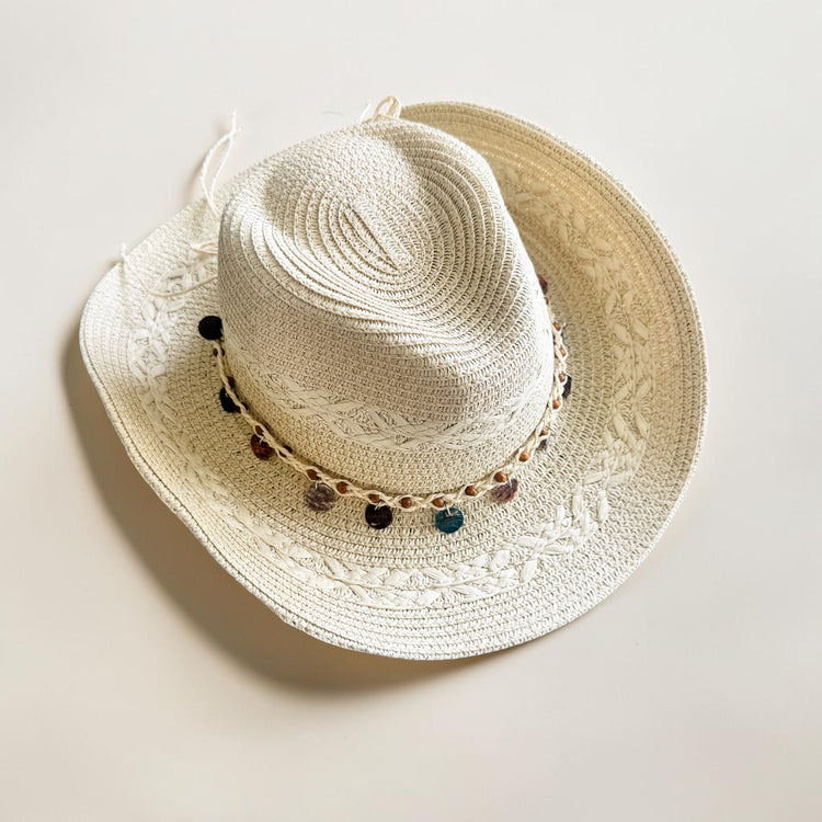 Sundara Cowgirl Hat | Natural with Boho Charms