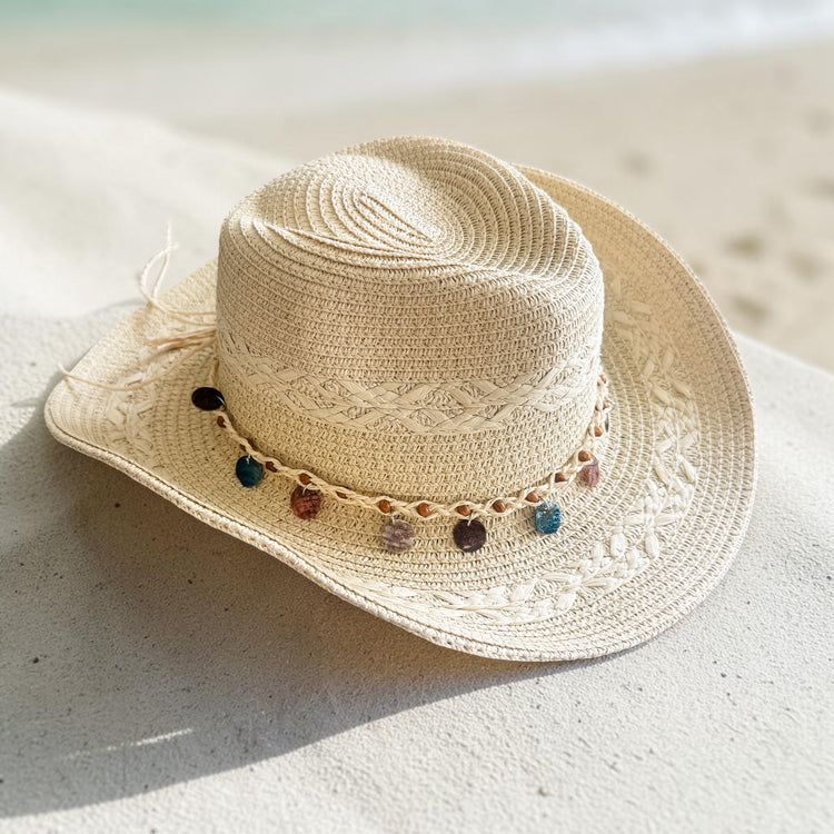 Sundara Cowgirl Hat | Natural with Boho Charms