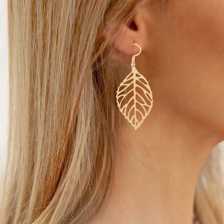 Silver Leaf Earrings | Willow & the Waves Collection