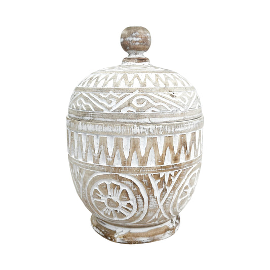 Solstice Lidded Pot | White Wash